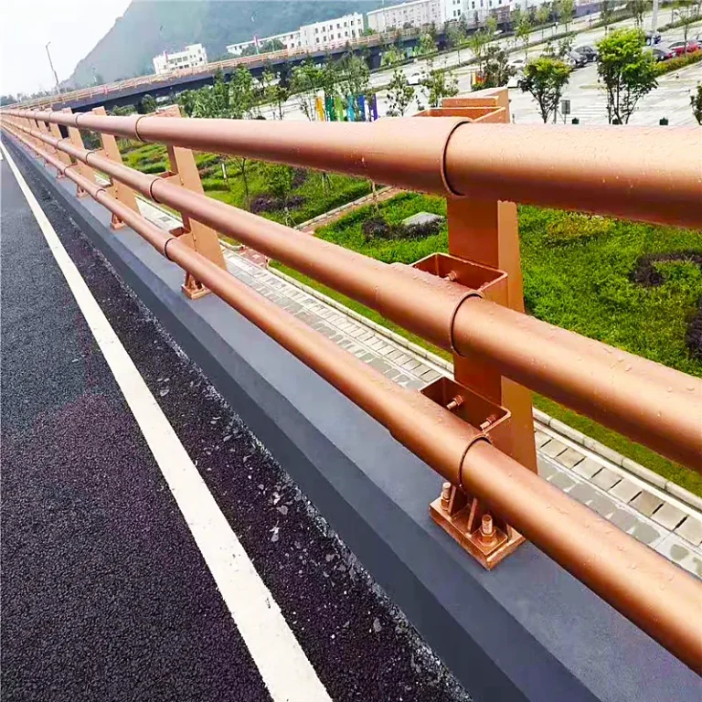 brown-powder-coated-tubular-bridge-railing