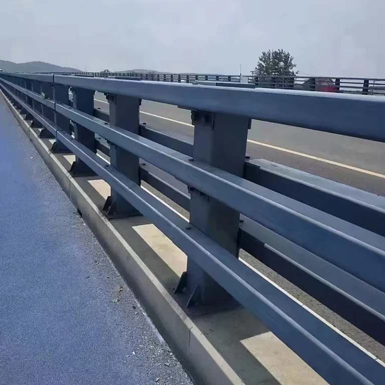 gray-powder-coated-bridge-guardrail